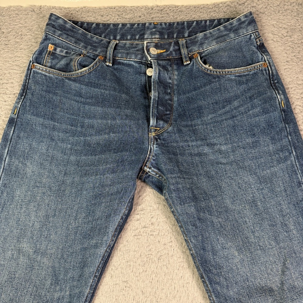 Buck Mason Ford Standard Double Dipped Denim Jeans Mens 32x34 Blue Indigo